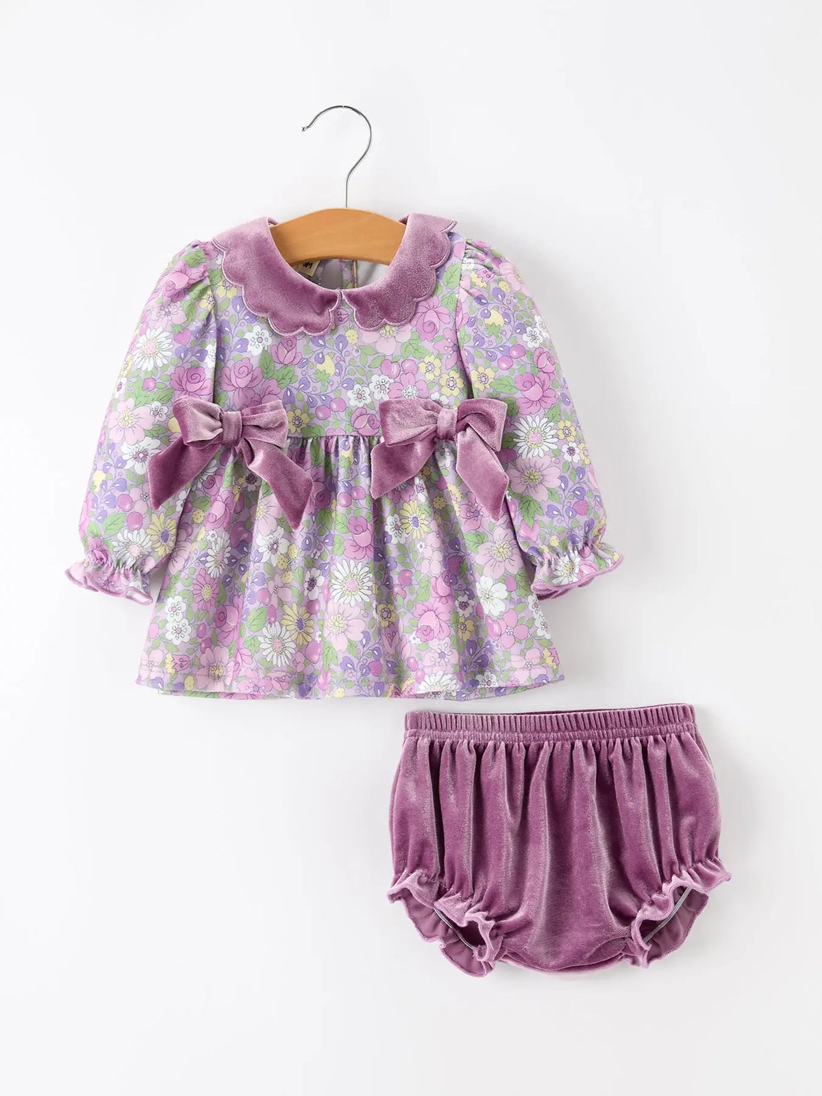 Purple Floral Bloomer Set