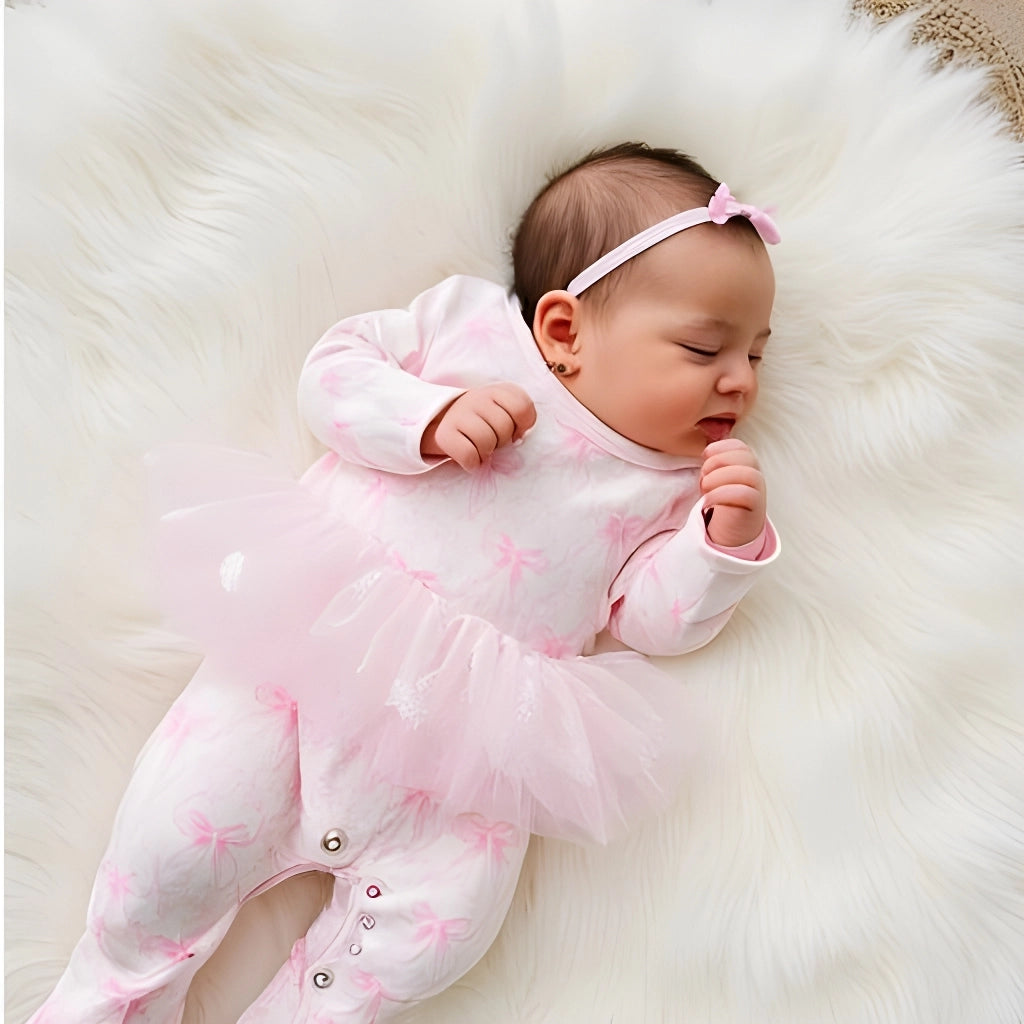 Tutu Jumpsuit - Pink Bows