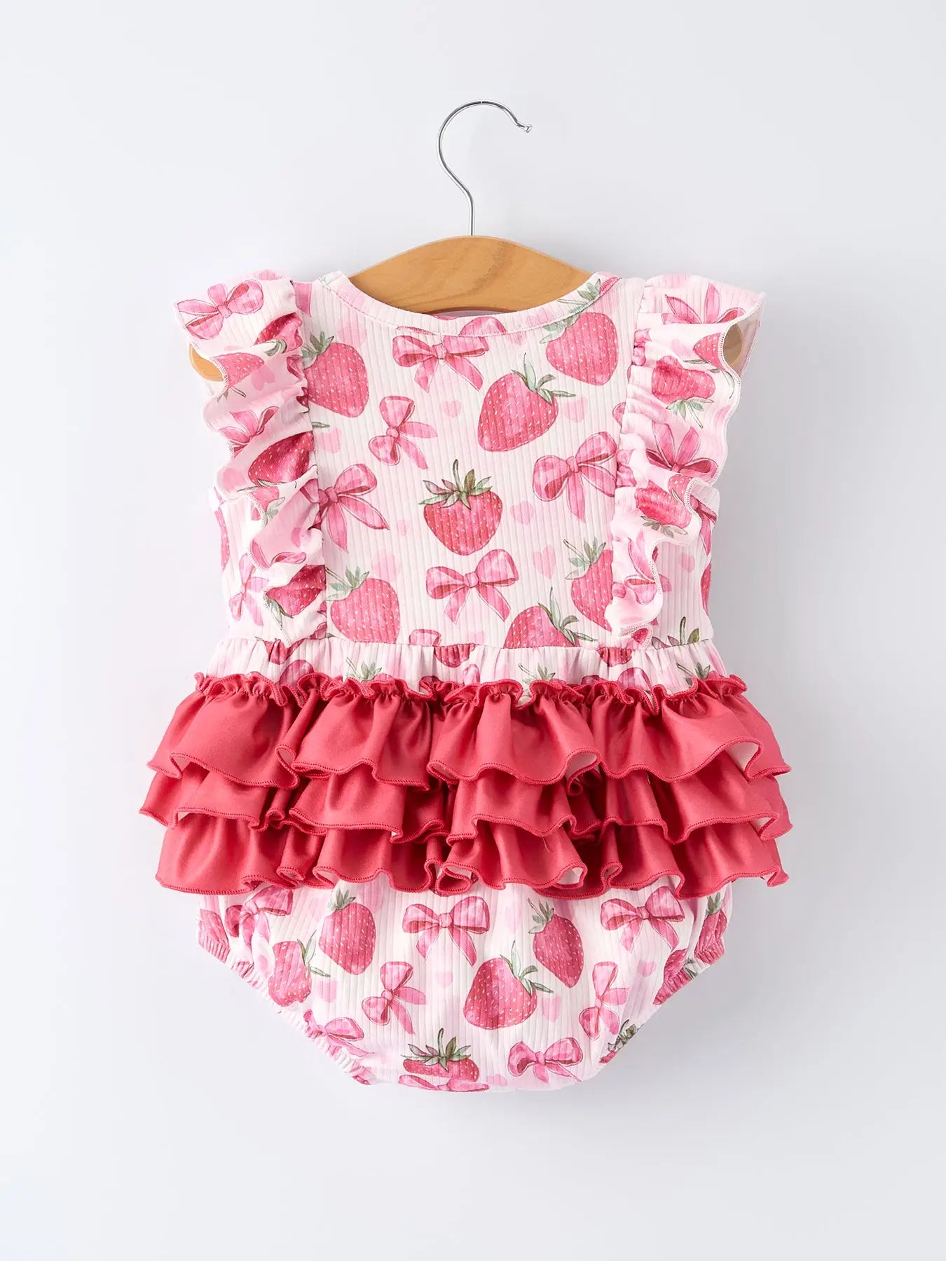 Summer Strawberry Bow Romper