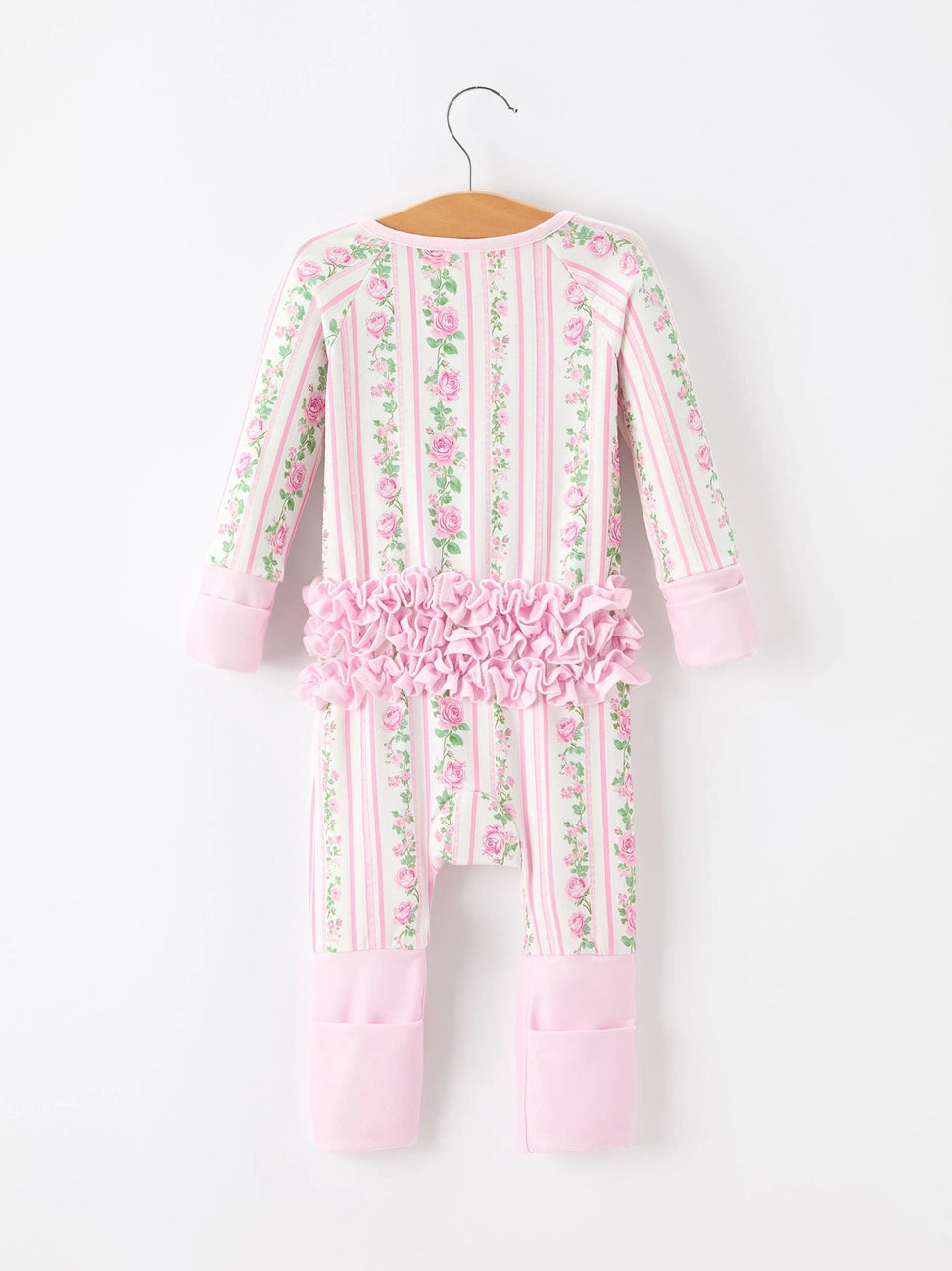 Pink Floral Sleeper Romper
