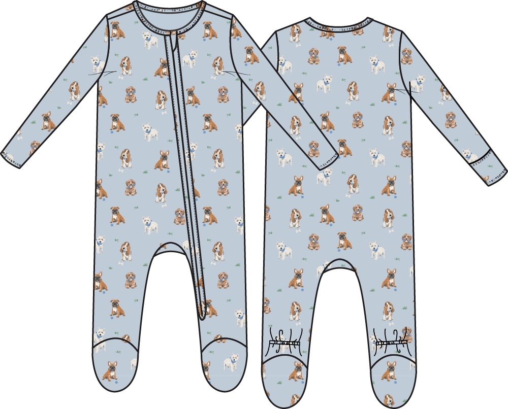 Bestie Dogs Zipper Footie