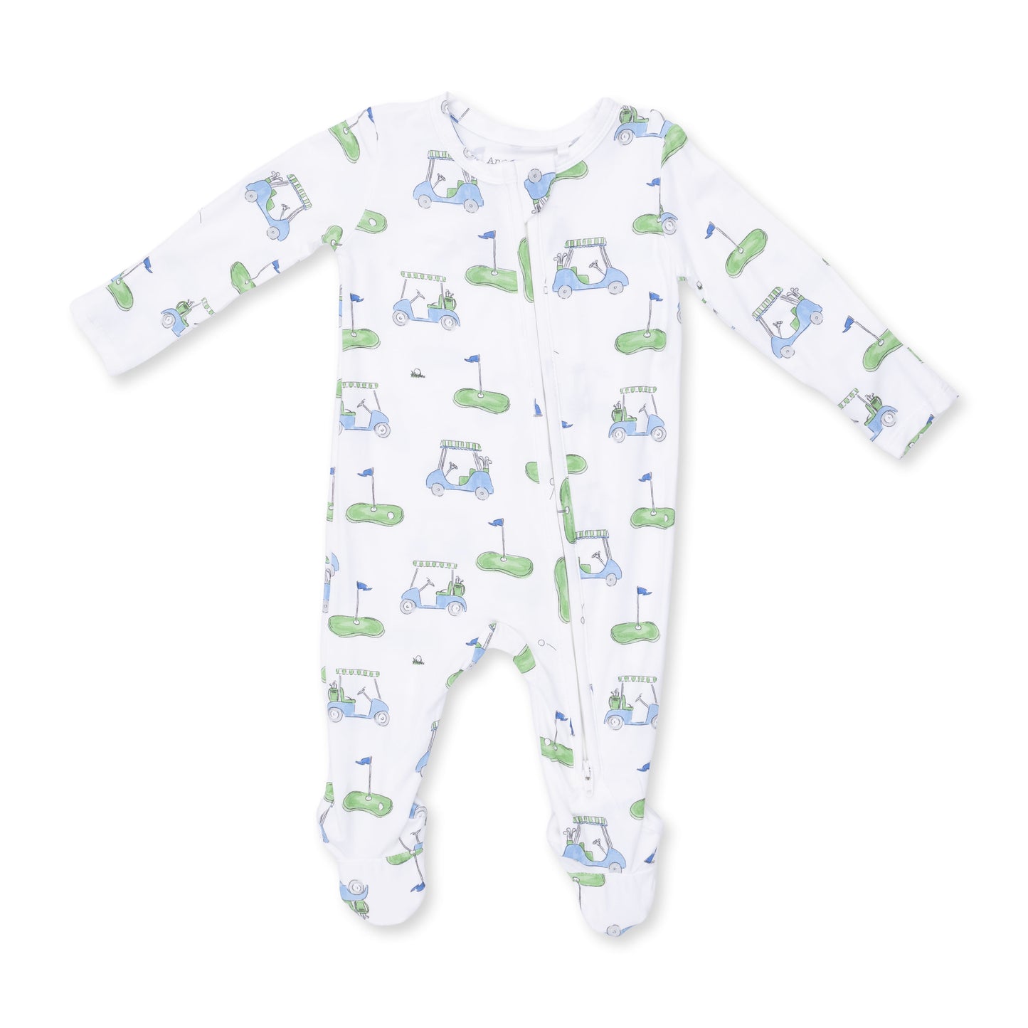 Golf Carts Blue Zipper Footie