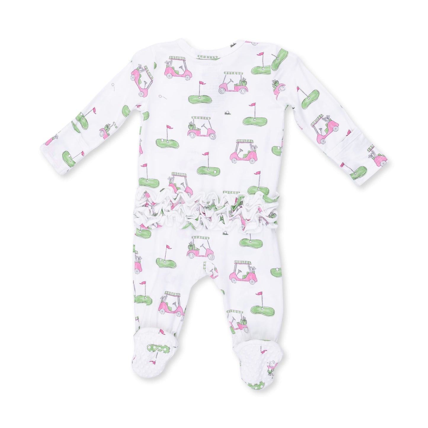 Golf Carts Pink Ruffle Zipper Footie