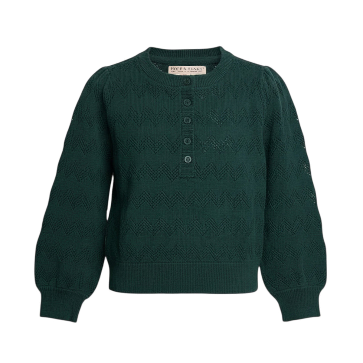Green Puff Sleeve Sweater
