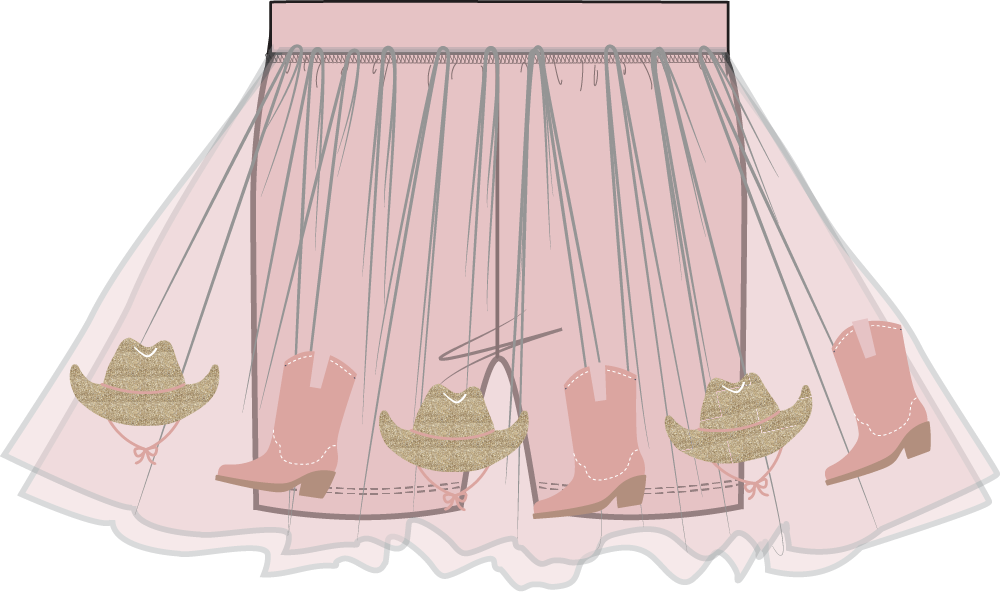 Cowgirl Cameos - Tutu Skirt with Bike Shorts