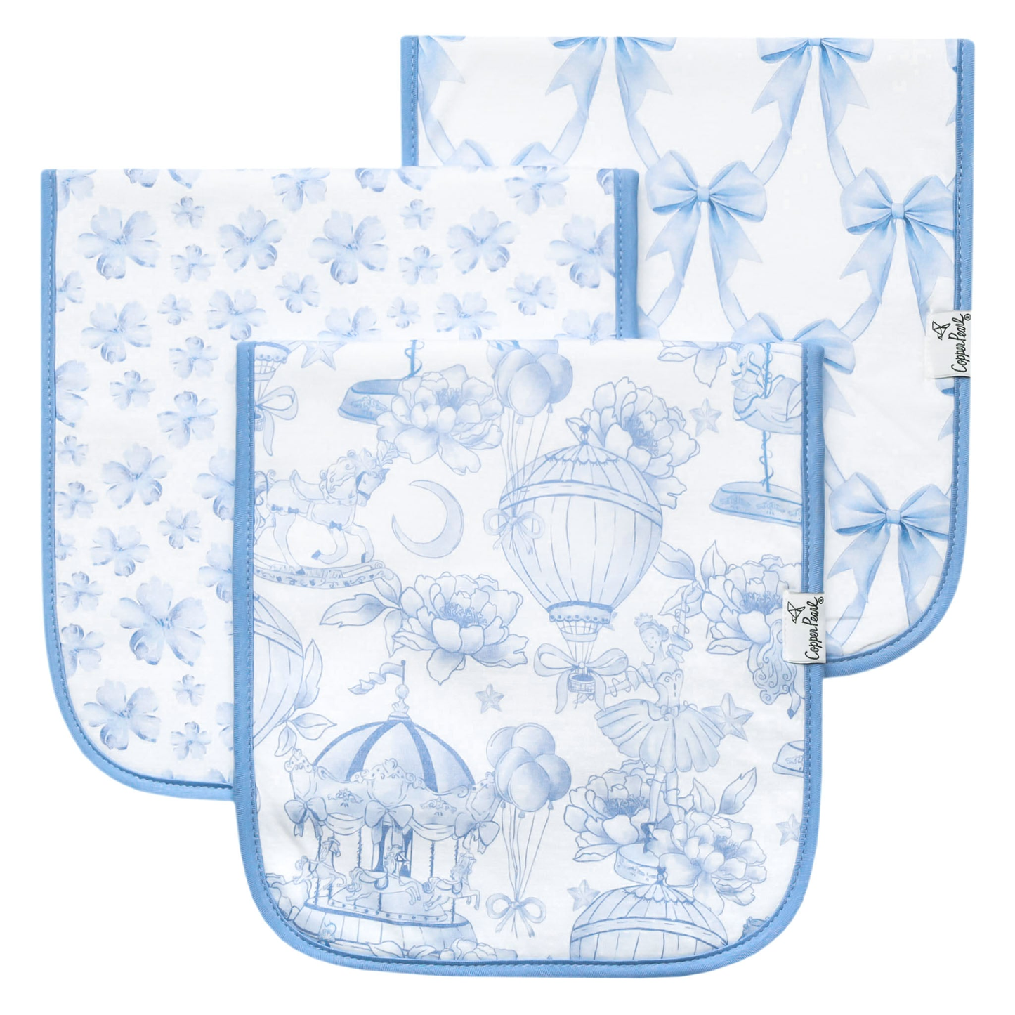 Copper Pearl Burp Cloth Set (3-pack) - Carnival