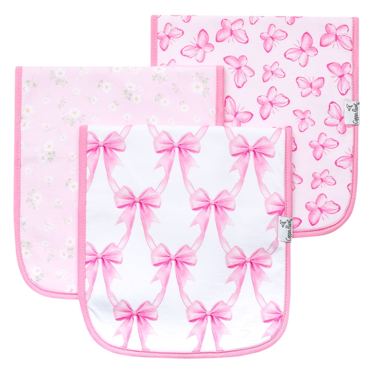 Copper Pearl Burp Cloth Set (3-pack) - Bow My Gosh
