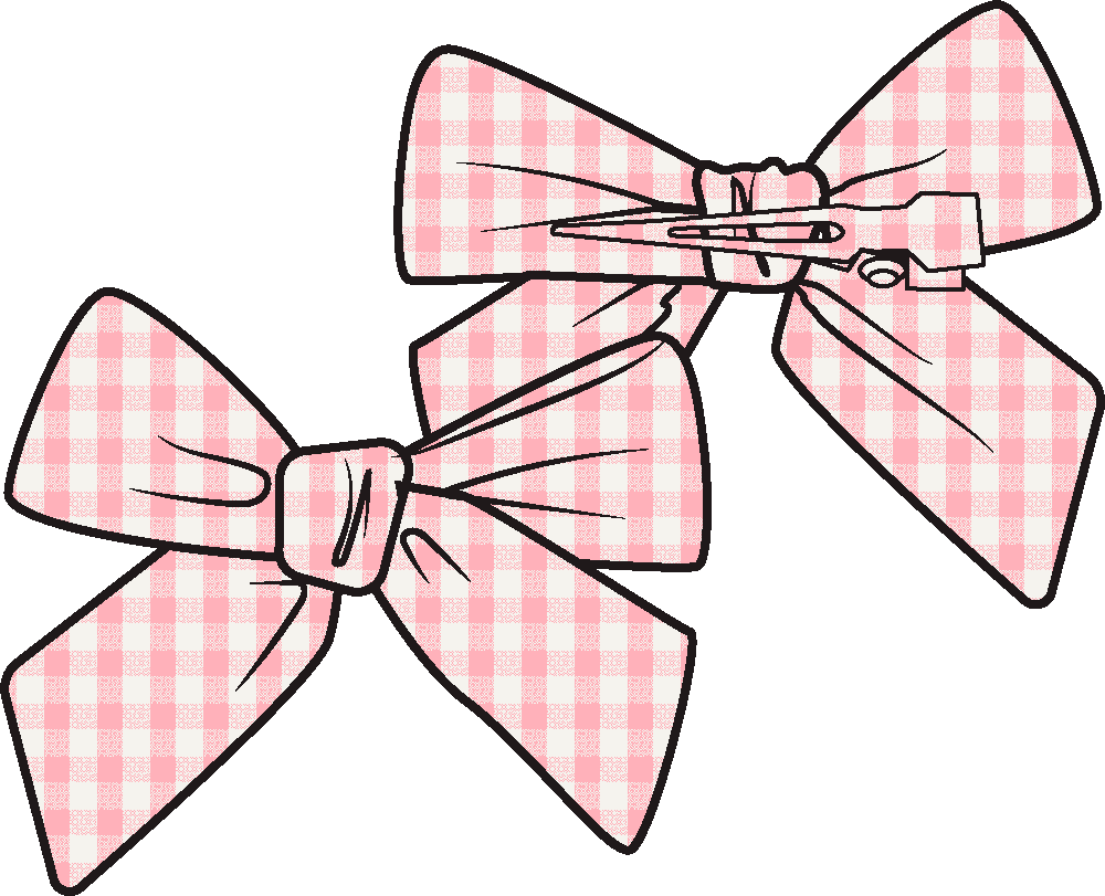 Mini Gingham Pink - 2 Pack Bow Clips