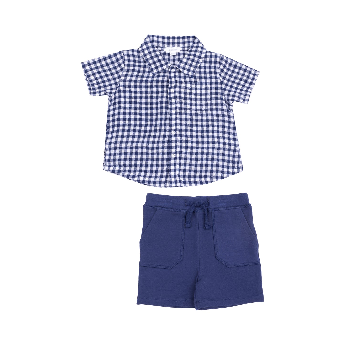 Navy Gingham Short Set