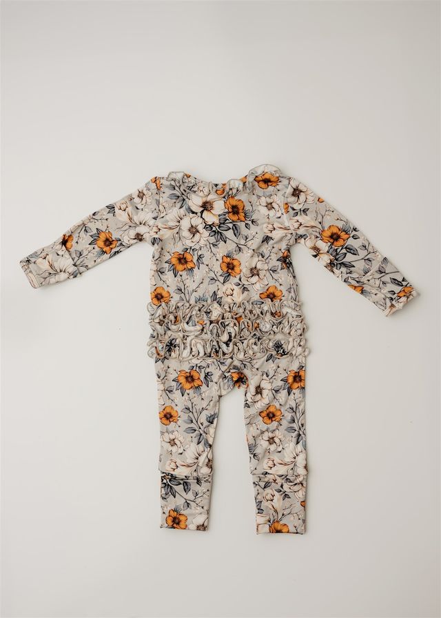 Amber Gardens Ruffle Footie Romper