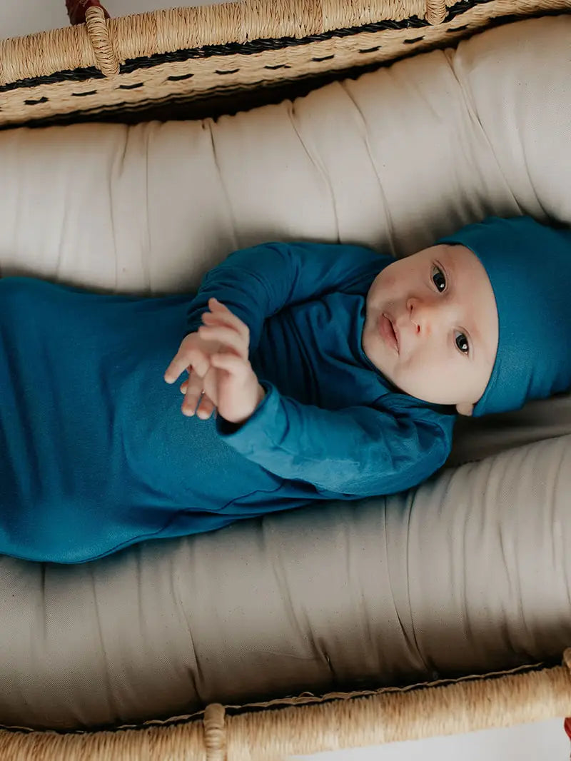 Blue Knotted Gown and Hat