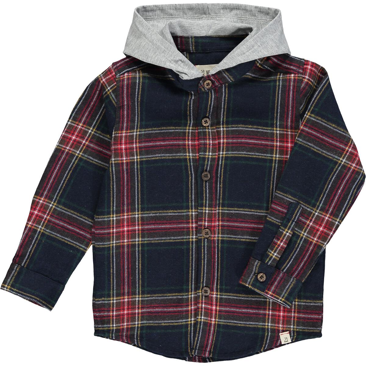 Dyer Hooded Woven Shirt - Blue Plaid