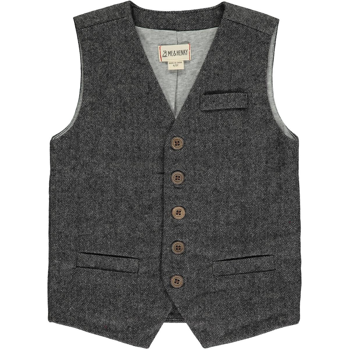Charcoal Tweed Victor Vest