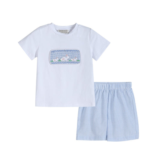 Bunnies Smocked Shorts Set