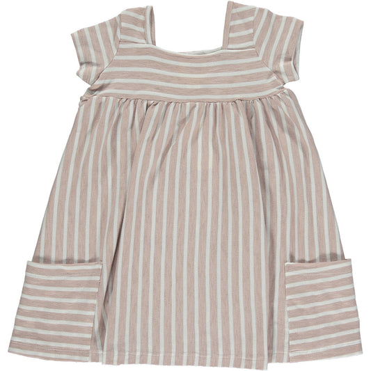 Rylee Dress - Lavender/Ivory Stripe