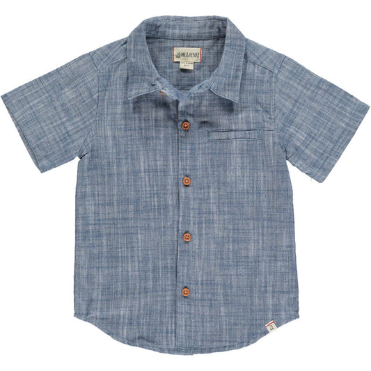 Newport Blue Heathered Woven Shirt