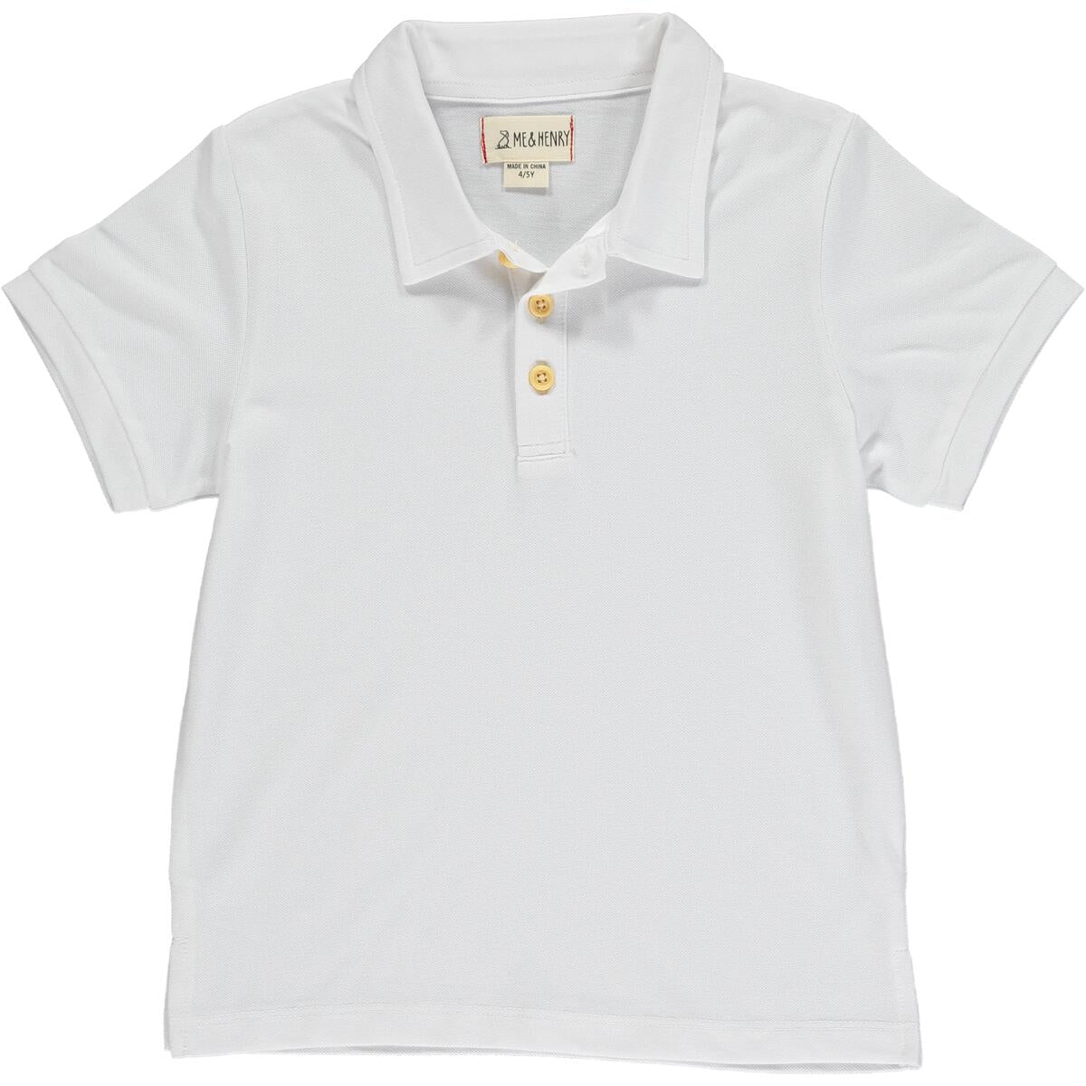 White Pique Polo