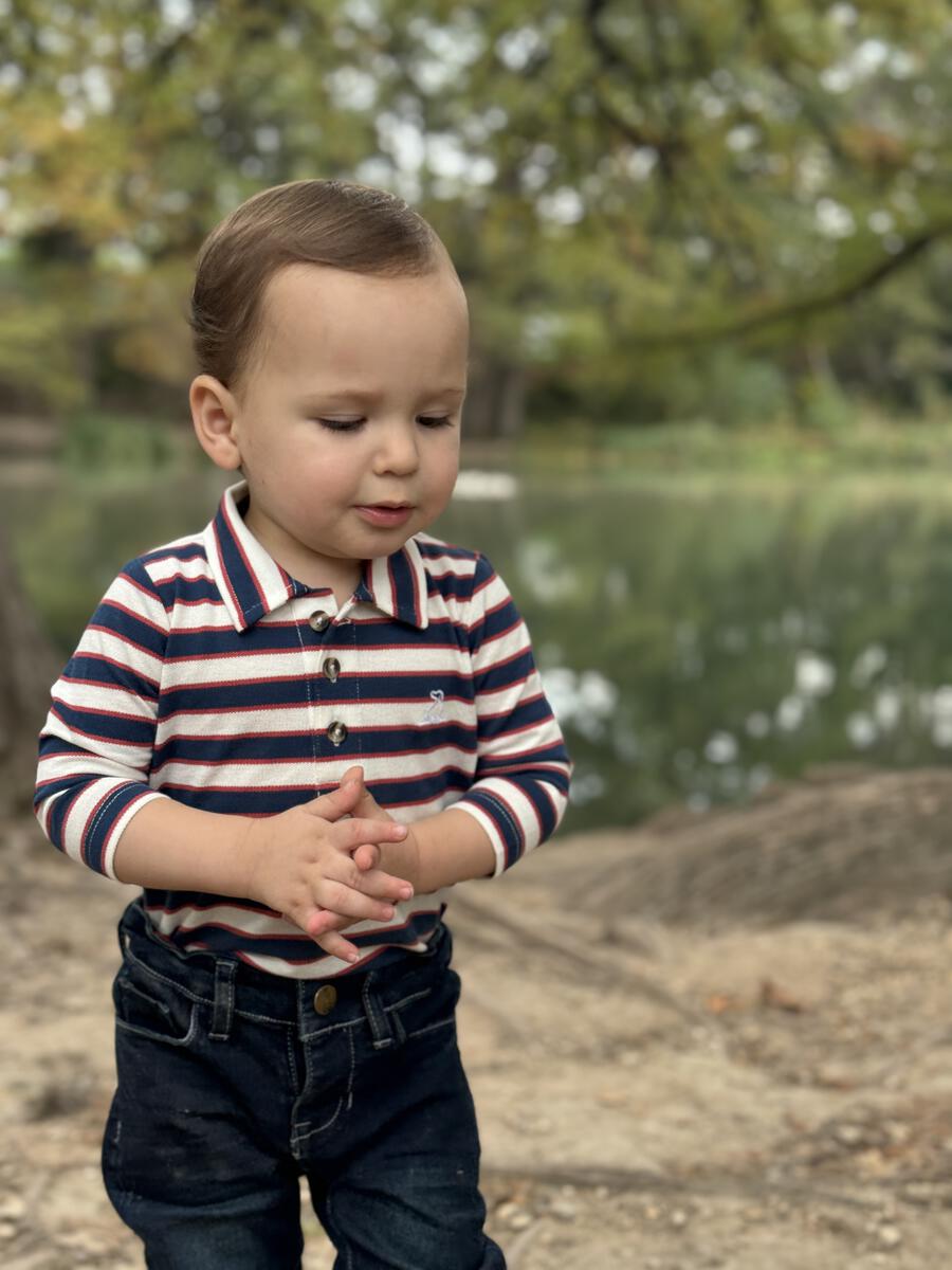 Seymour Polo Onesie - Navy/Rust/Cream