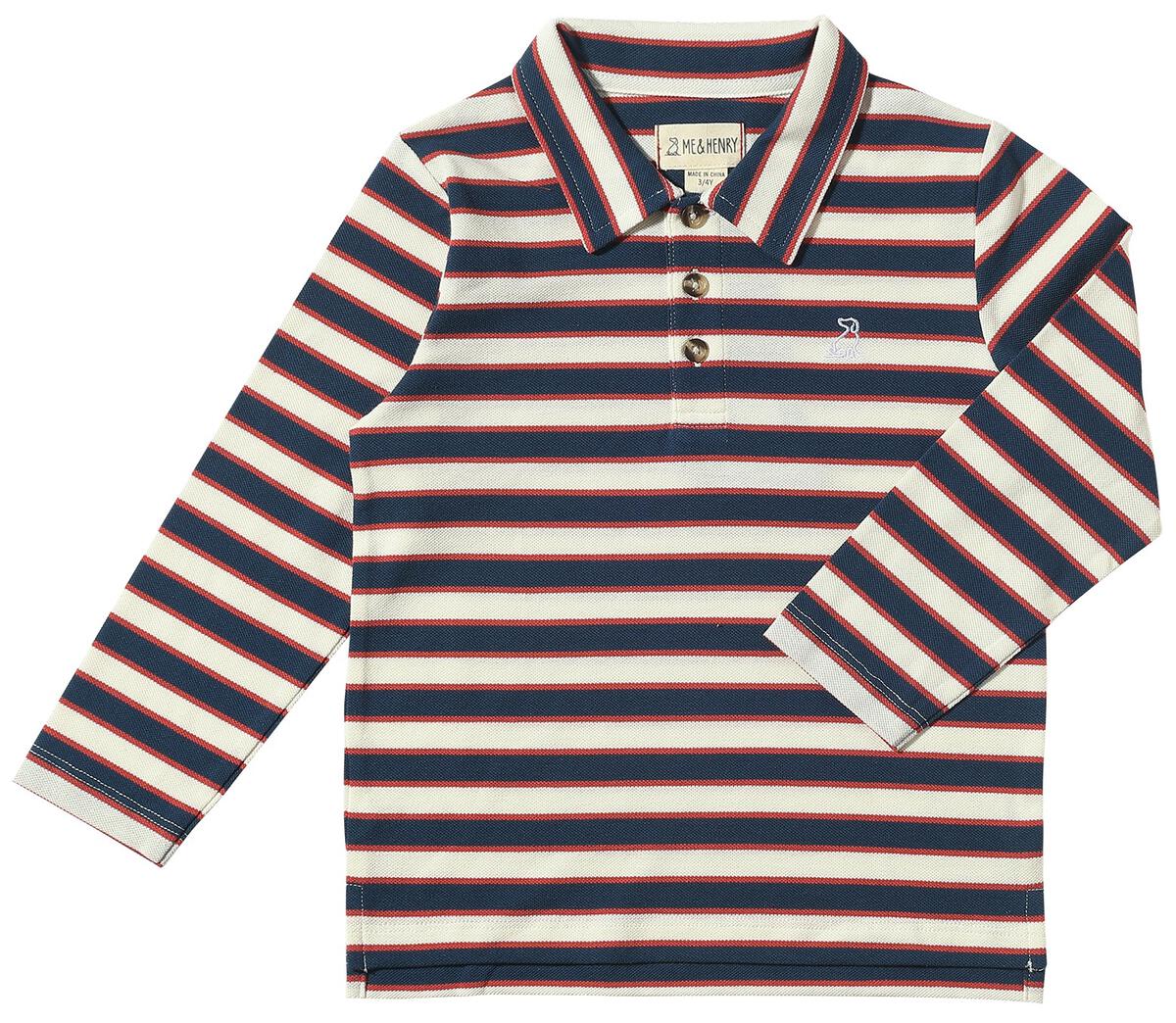 Spencer Polo - navy/rust/cream