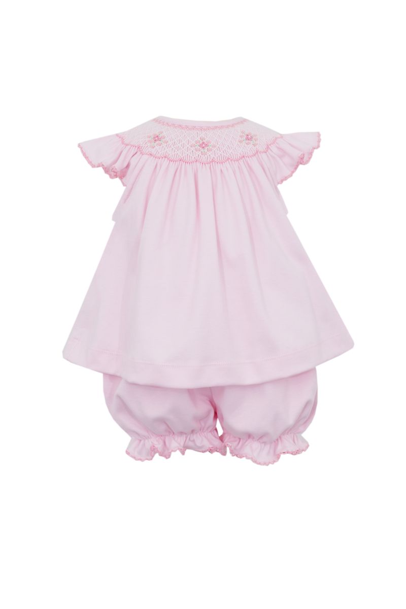 Tania Pink Knit Bishop Bloomer Set