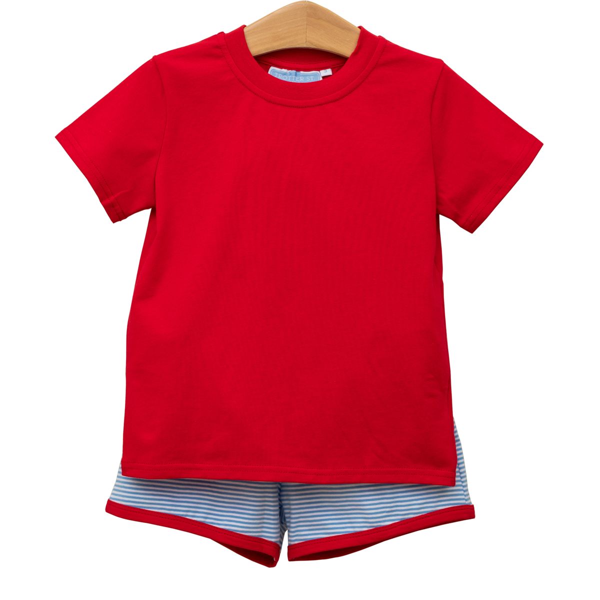 Thomas Short Set - Blue Stripe/Red