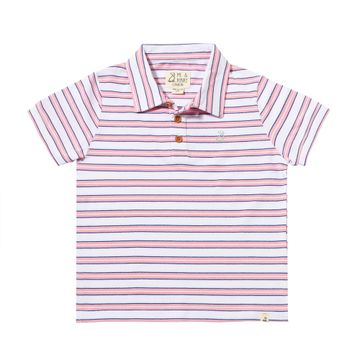 Shipping Polo - Pink/Navy/White Stripe