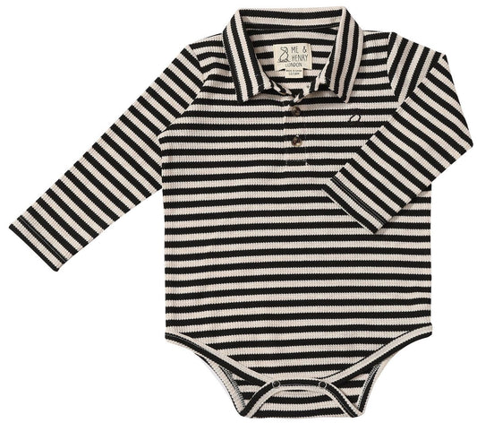 Seymour Polo Onesie - Black/Cream