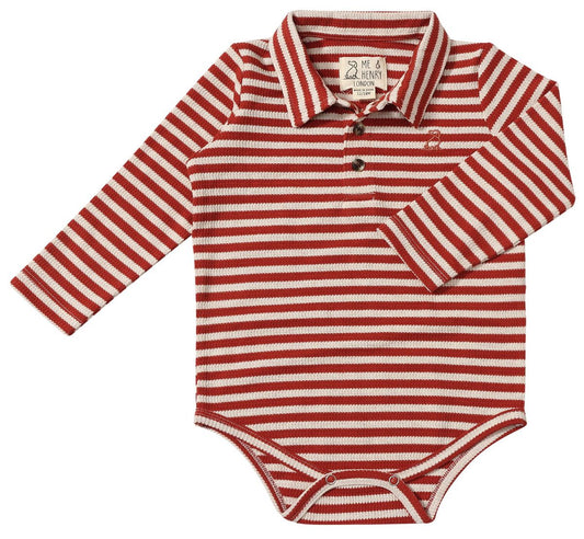 Seymour Polo Onesie - Rust/Cream