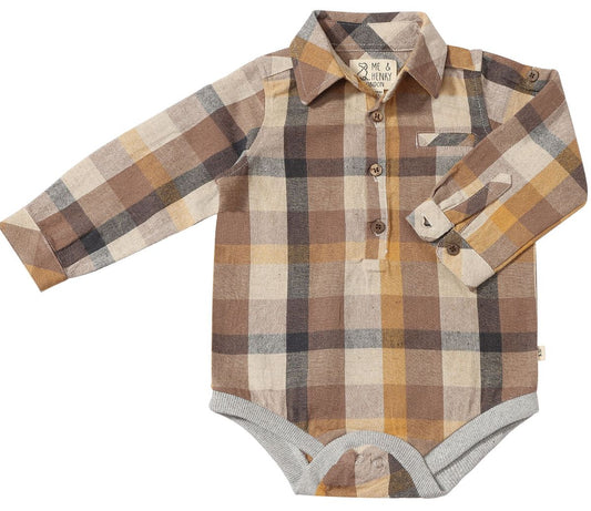 Jasper Onesie - Brown Madras