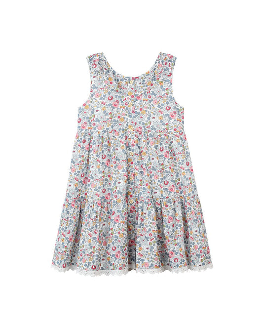 Willa Dress-Blue Retro Floral