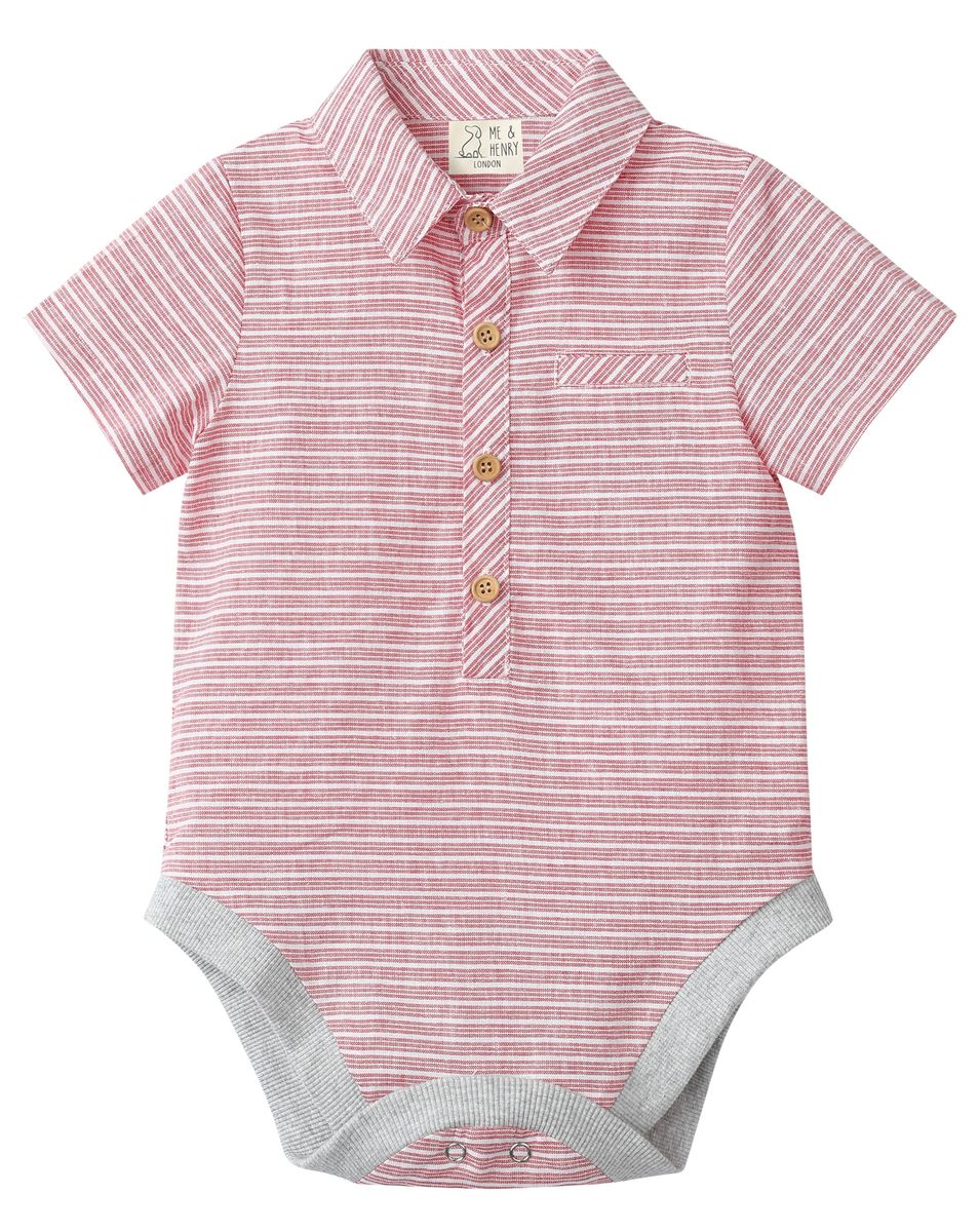 Helford Woven Onesie - Red Stripe
