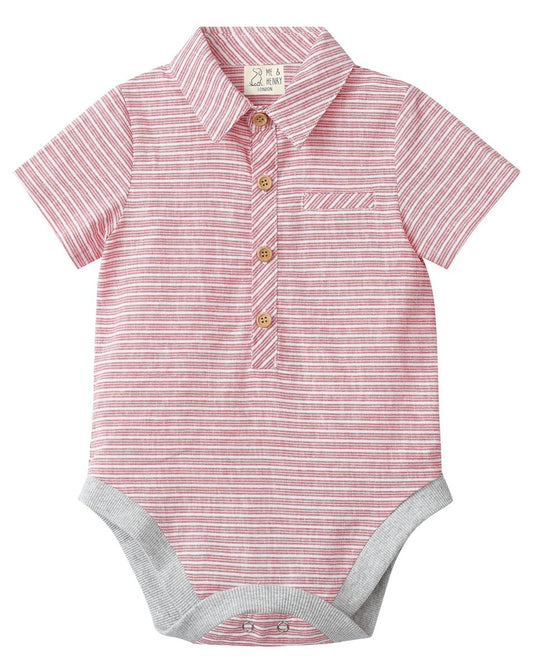 Helford Woven Onesie - Red Stripe