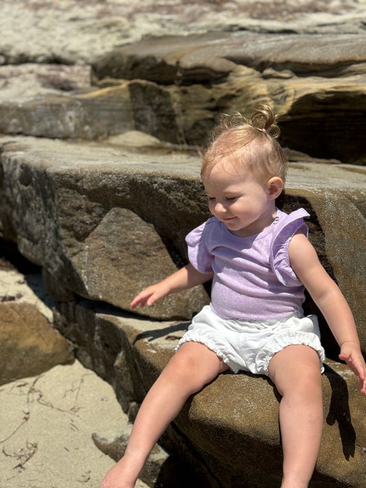 Wren Onesie - Lavender Pointelle