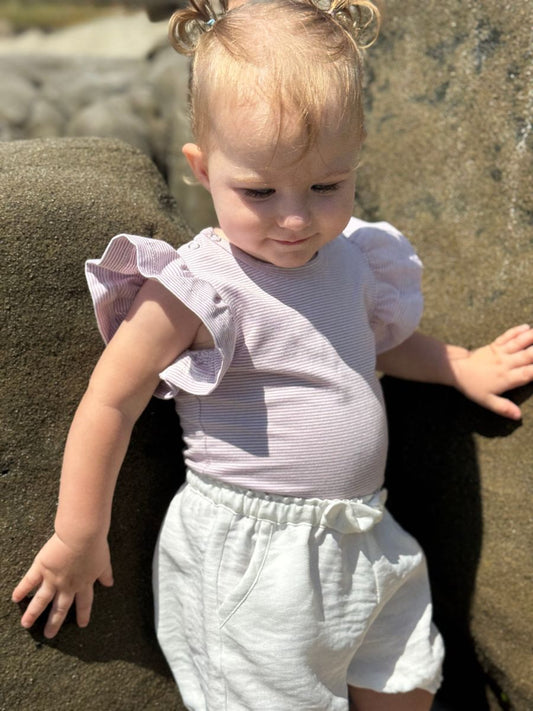 Wren Onesie - Lavender Stripe