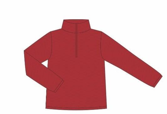 Red Quarter Zip Quilted Pullover
