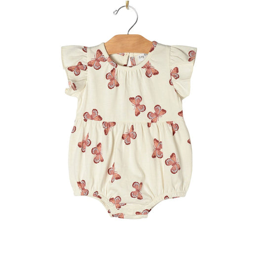 Flutter Sleeve Romper - Butterflies