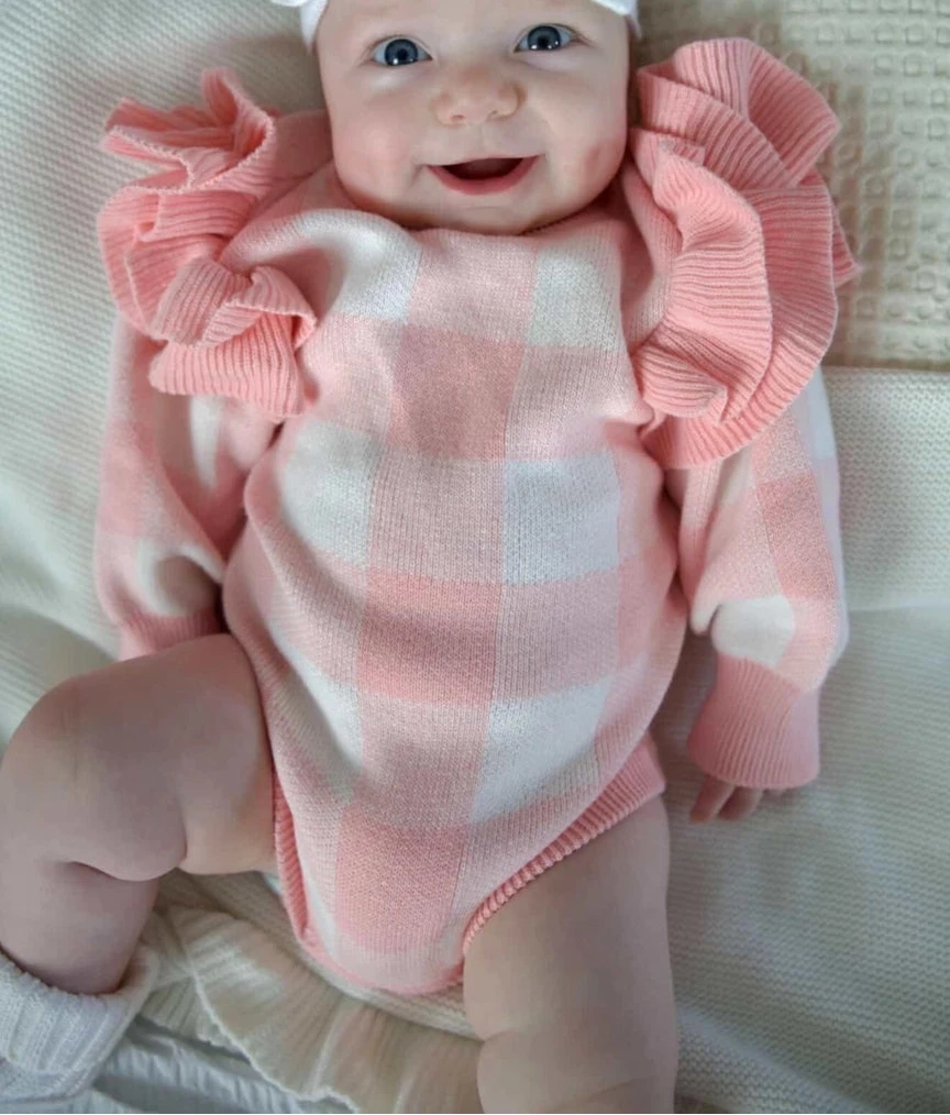 Pink Gingham Romper