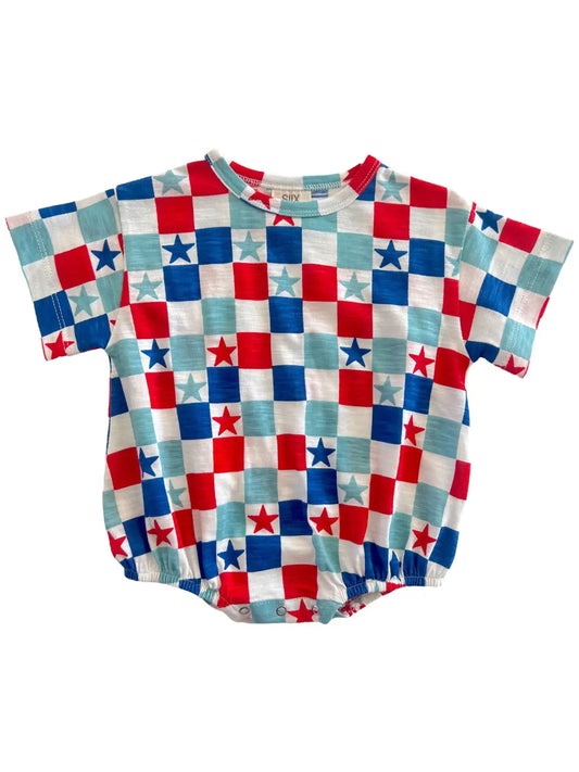 Red/White/Blue Checkerboard T-Shirt Bubble
