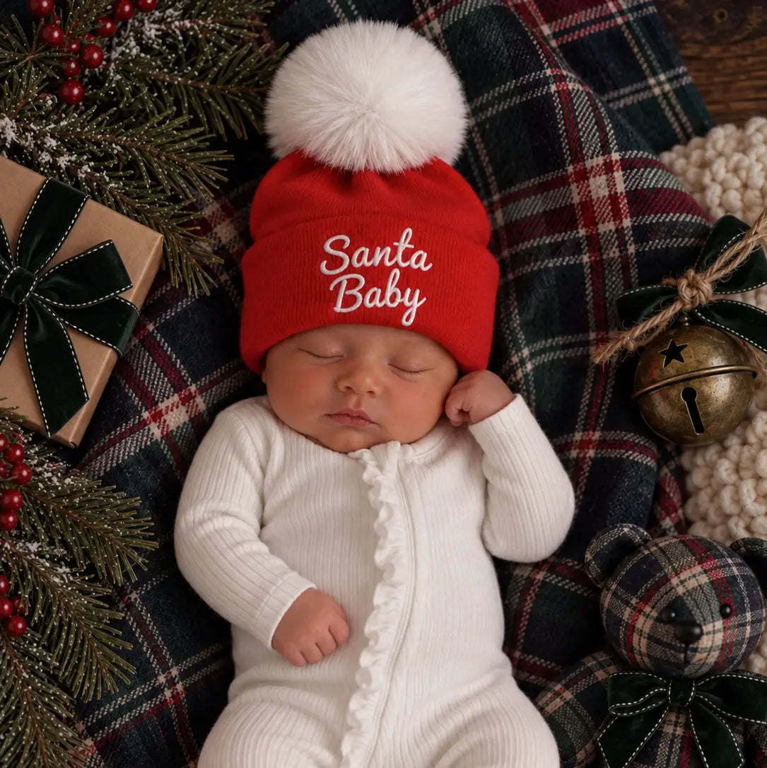 Baby's First Hat-Santa Baby Red