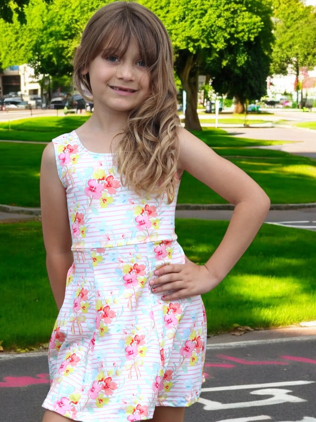 Floral Stripe Active Dress