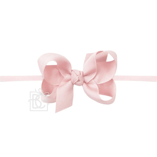 3.5" Headband w/Bow - Light Pink