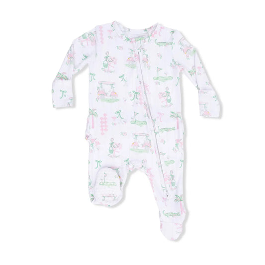 Pretty Golf Ruffle Zipper Footie