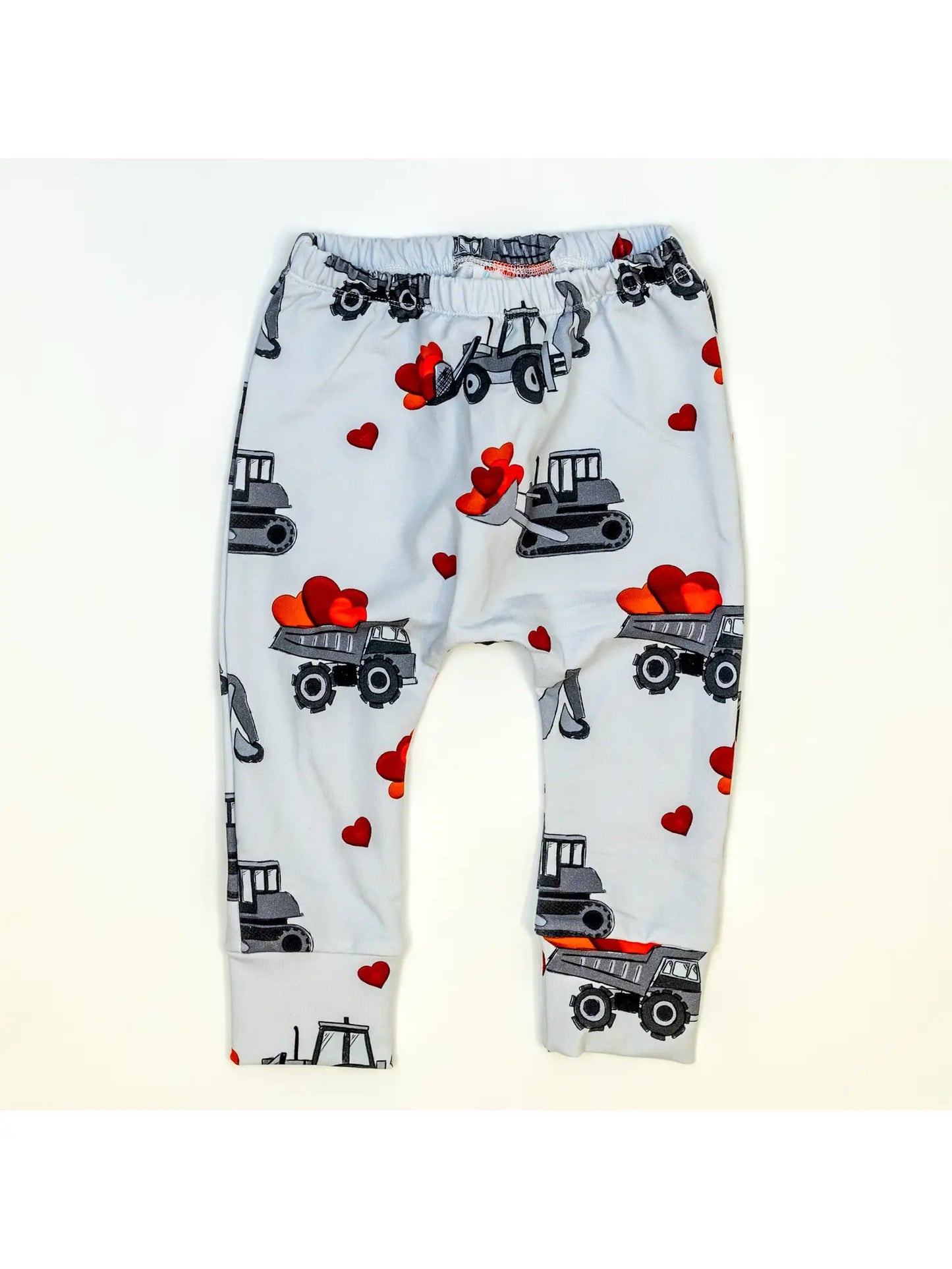 Gray Construction Trucks Heart Pants