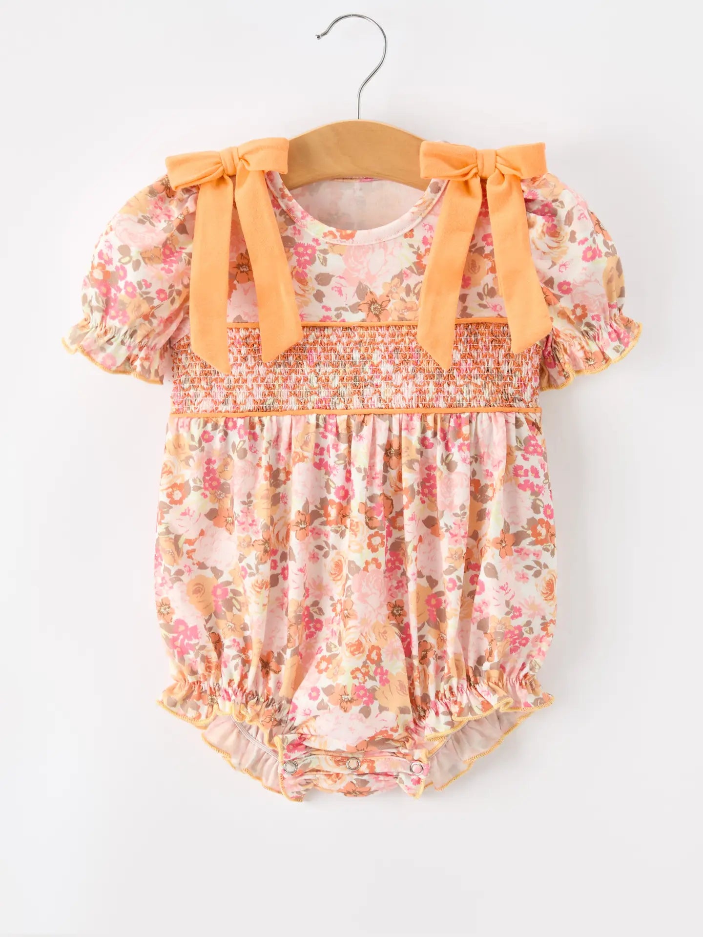 Peach Floral Smock Bubble