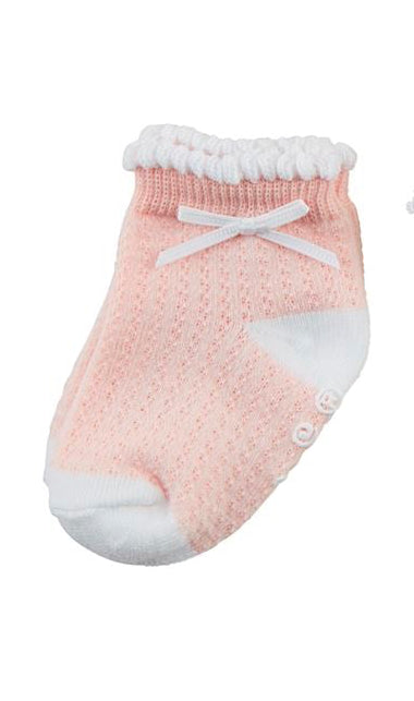 Pointelle Infant Socks - Pink Bow