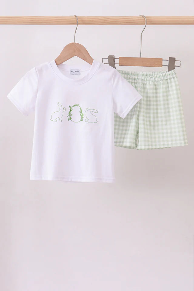 Bunny Embroidery Shorts Set