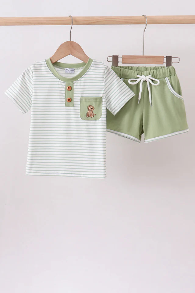 Sage Puppy Short Set