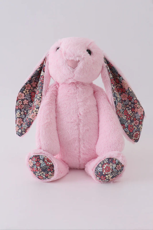 Pink Floral Plush Bunny