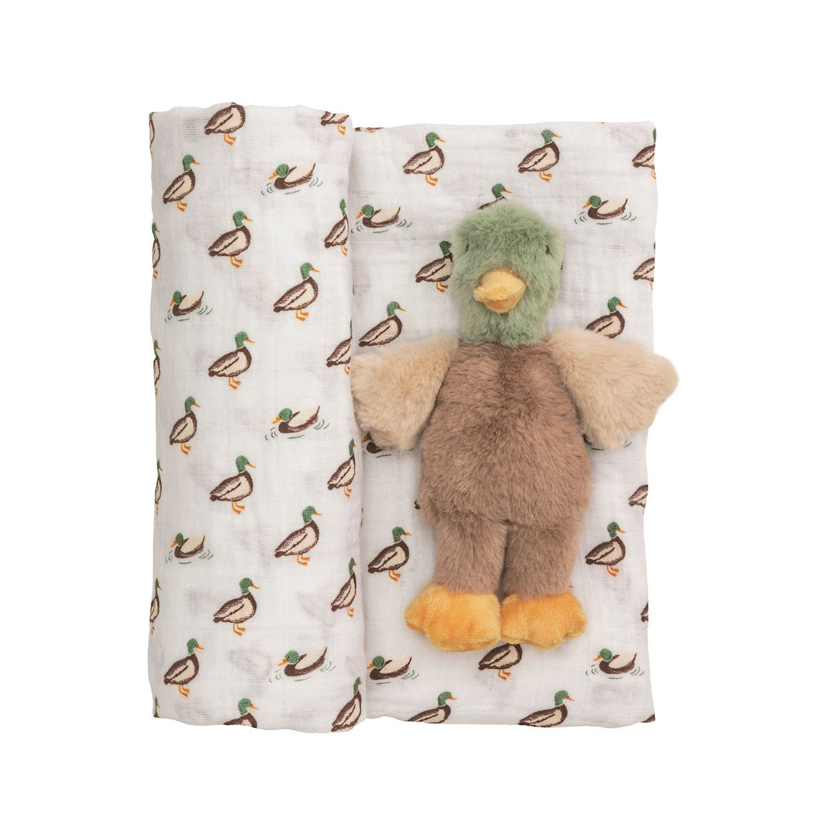 Mallard Swaddle and Rattle