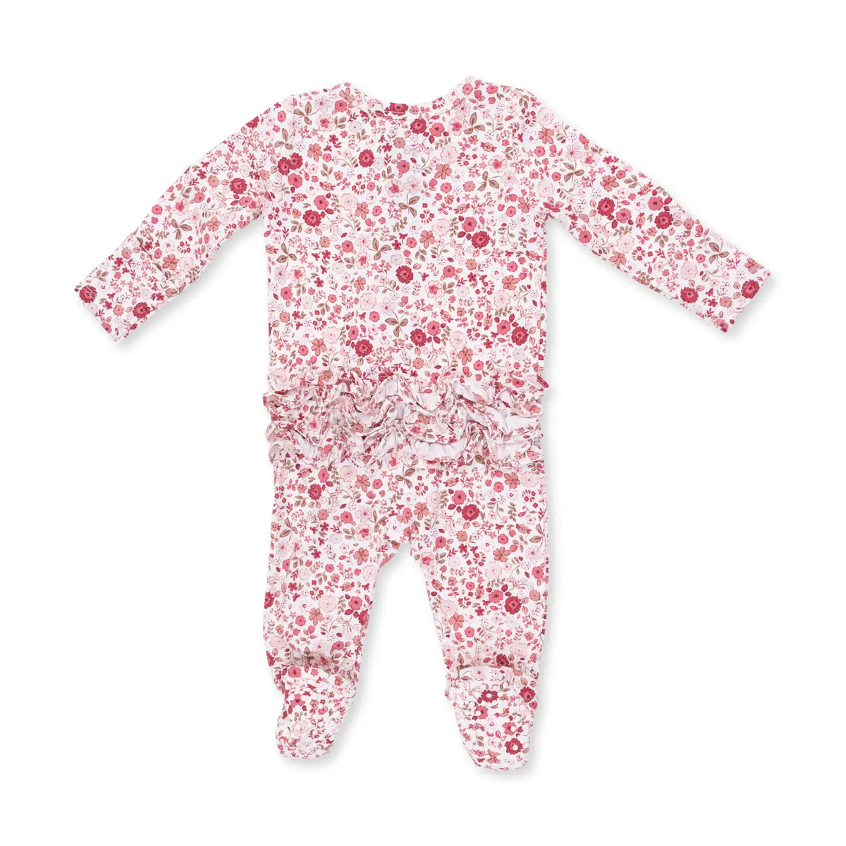 Serene Floral Zipper Footie